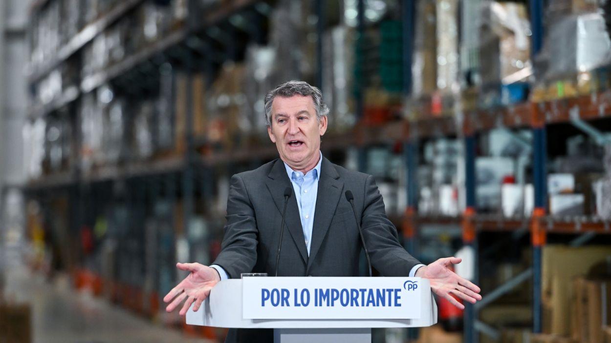 El presidente del Partido Popular (PP), Alberto Núñez Feijóo, miente una vez más sobre la presión fiscal en España. EP.