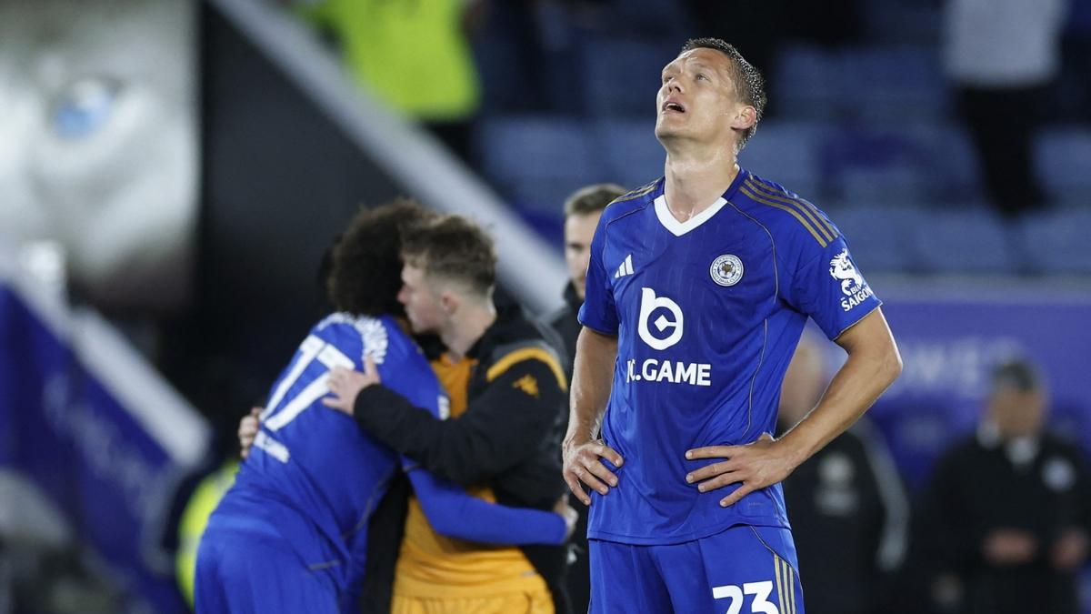 Jugadores del Leicester tras haber descendido| Championship