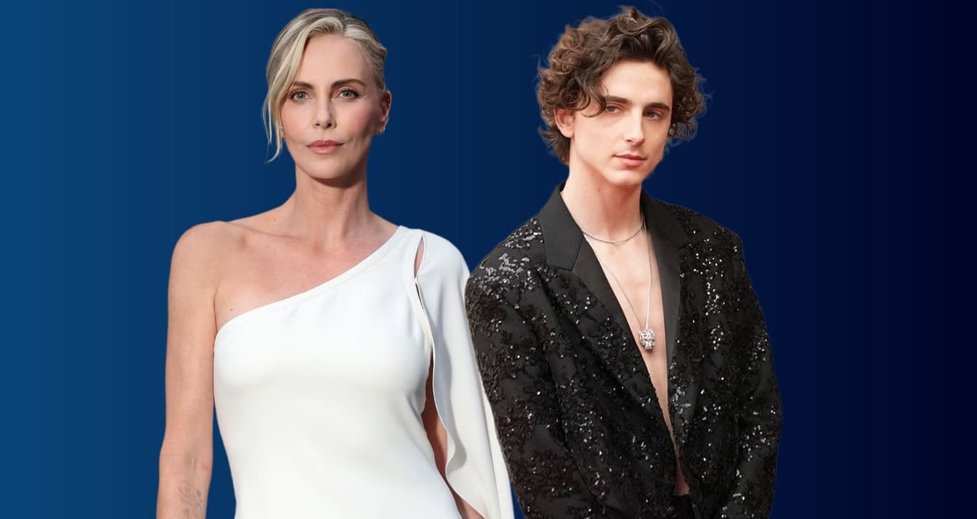 Charlize Theron y Timothée Chalamet 