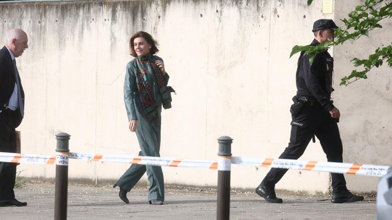 La exministra de Defensa, María Dolores de Cospedal, a su llegada a la Audiencia Nacional. EP