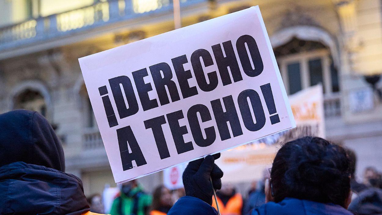 Imagen de una de las manifestaciones por el derecho a la vivienda en Madrid. EP.