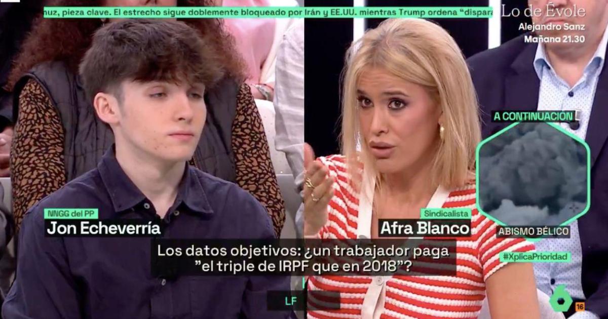 Afra Blanco, sin piedad contra el cachorro del PP en el debate definitivo sobre impuestos: “Puedo jugar a ese juego”