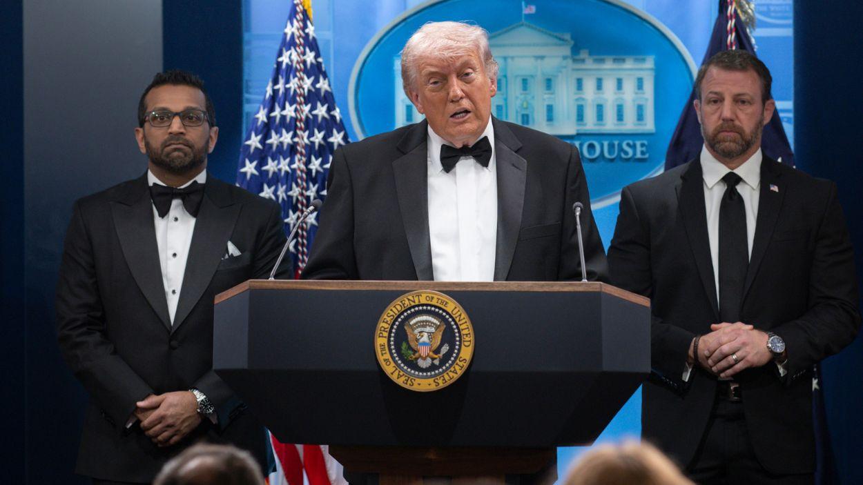 El presidente de Estados Unidos, Donald Trump, comparece ante los medios tras el tiroteo frustado. Europa Press.