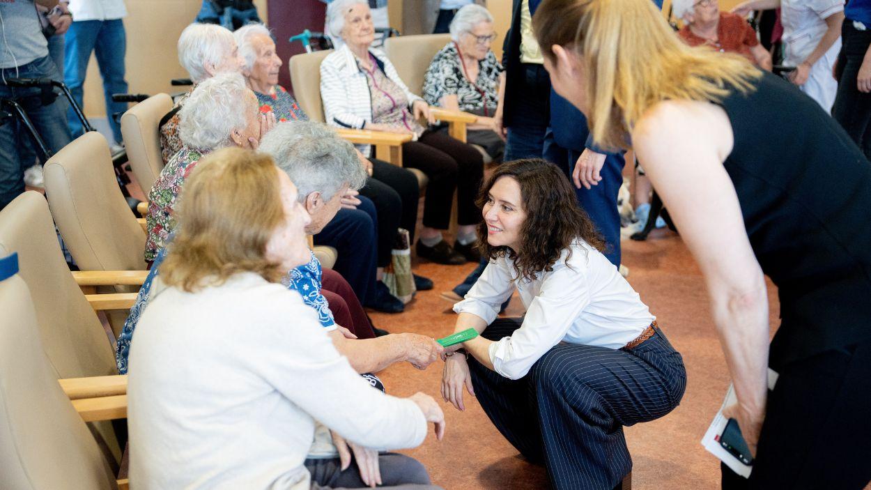 La presidenta de la Comunidad de Madrid, Isabel Díaz Ayuso, presenta el Plan Residencias 40 40. EP.