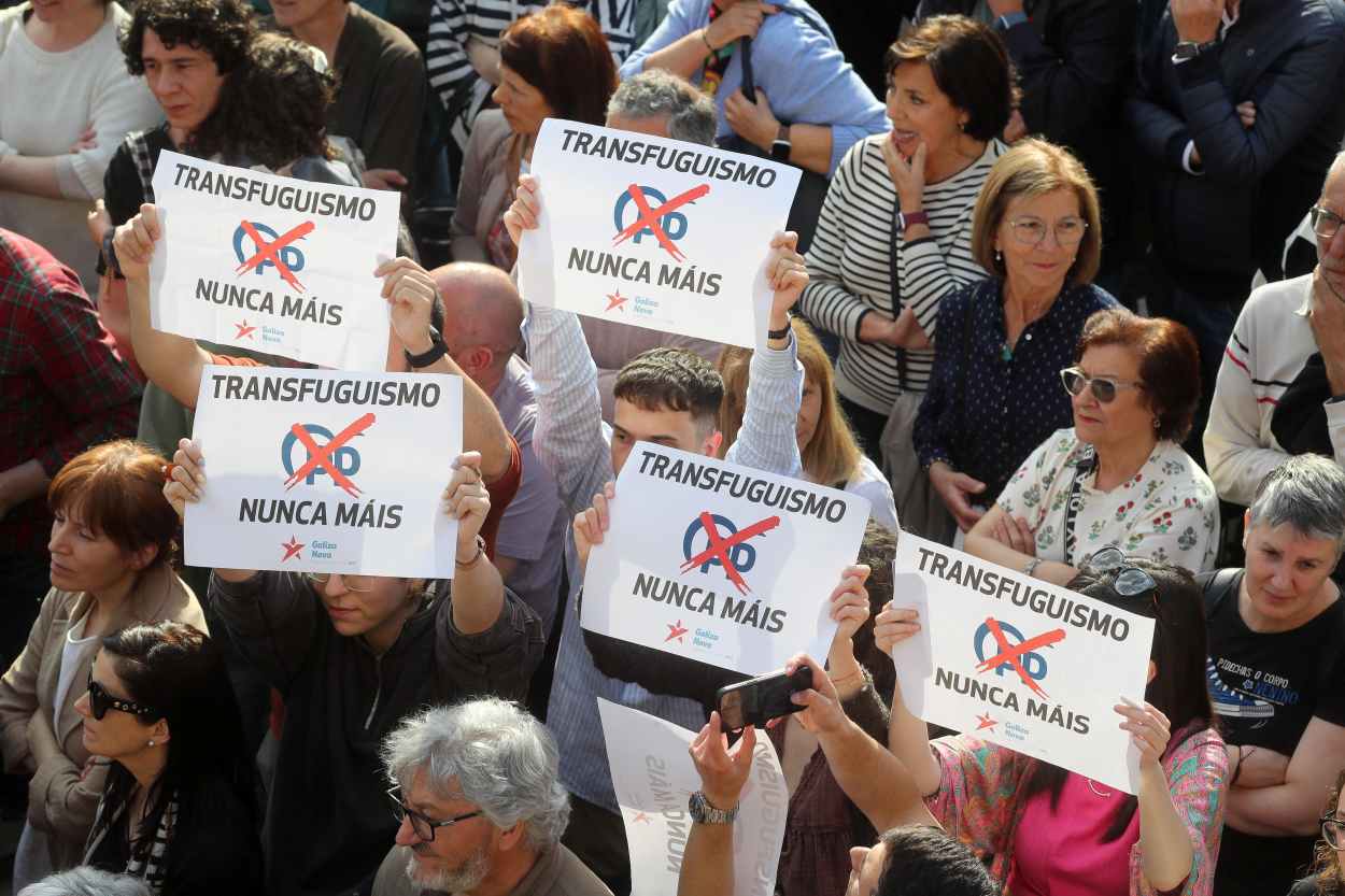 Protesta en Lugo contra transfuguismo y moción censura foto Europa Press 240426