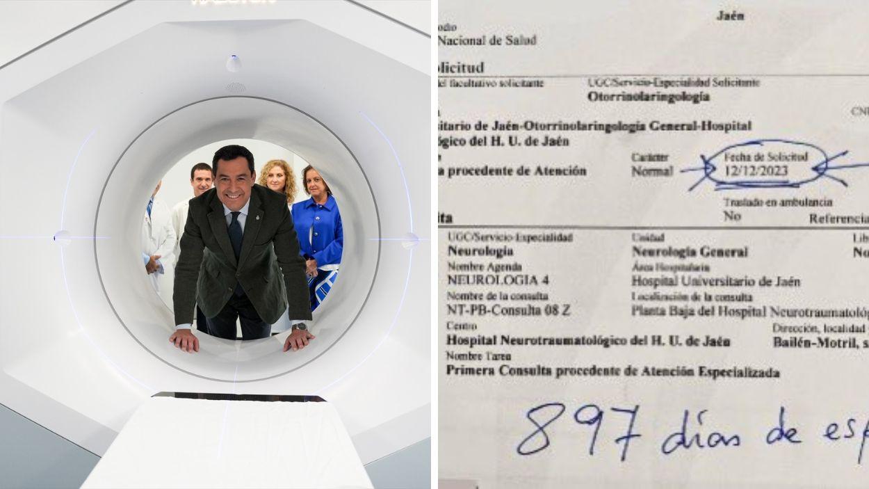 Presidente de la Junta de Andalucía, Moreno Bonilla / cita médica para neurología en Jaén