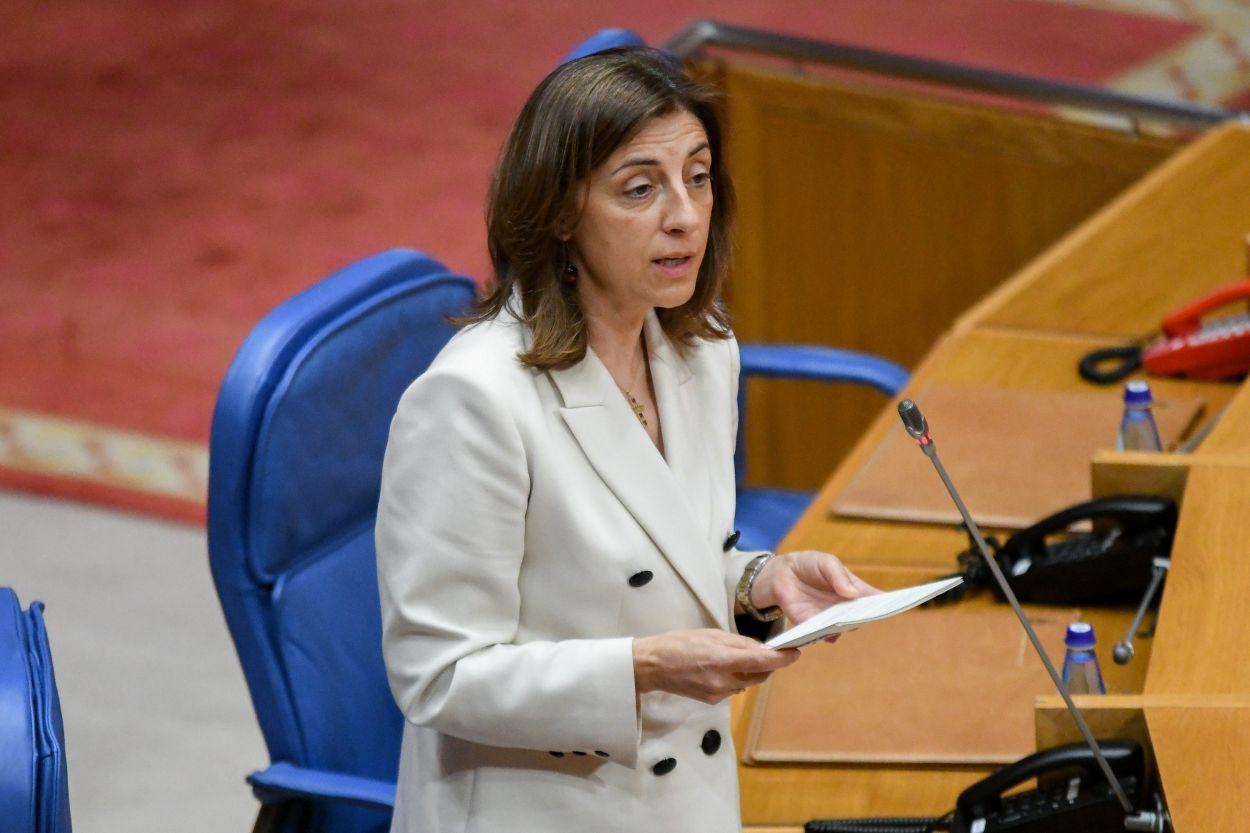 Ángeles Vázquez, conselleira de Medio Ambiente, respondió la semana pasada sobre la presión a la que está sometido el TSXG a propósito de la eólica (Foto: Europa Press/M. Arcay).