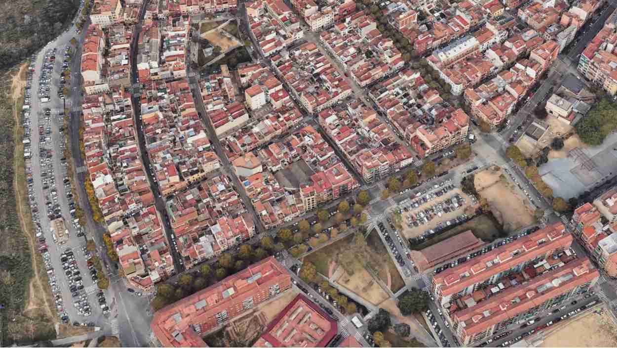 Imagen aérea del barrio de Cerdanyola de Mataró. Ayuntamiento de Mataró