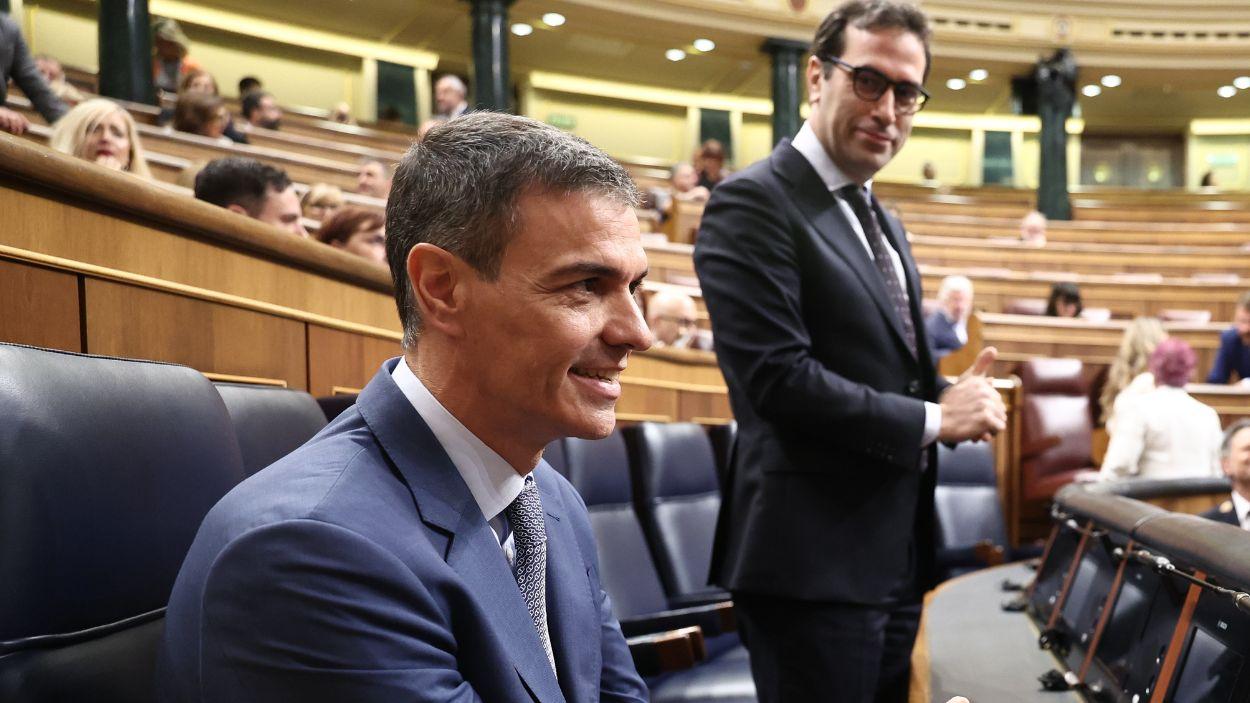 El presidente del Gobierno, Pedro Sánchez en la sesión de control en el Congreso de los Diputados. EP