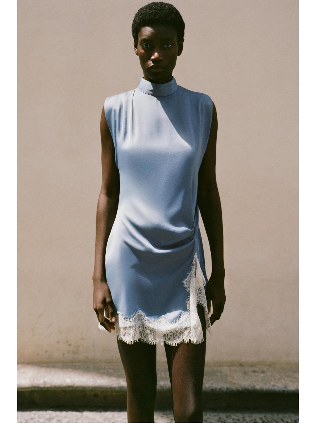 VESTIDO SATINADO ENCAJE