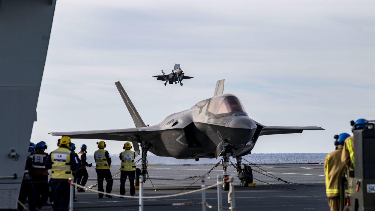Imagen de recurso de un avión de combate de la Royal Navy. EP/Archivo.