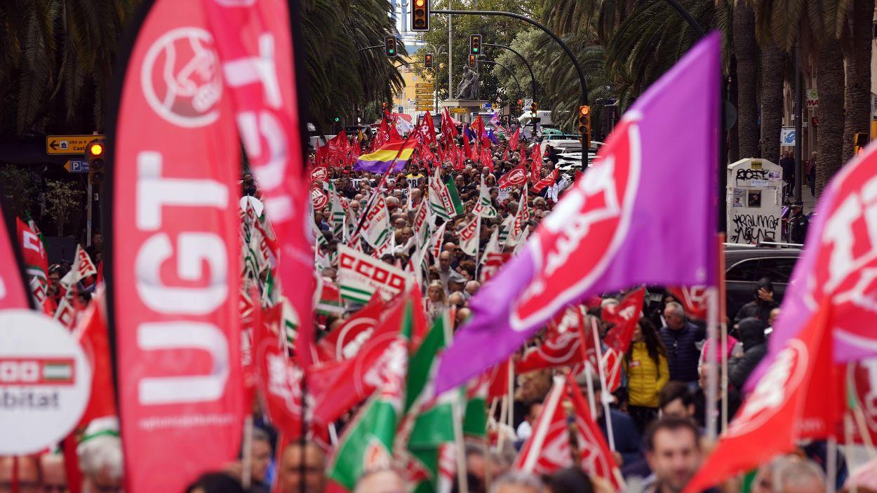 Manifestación con motivo del Día del Trabajo en Málaga. EP/Archivo.