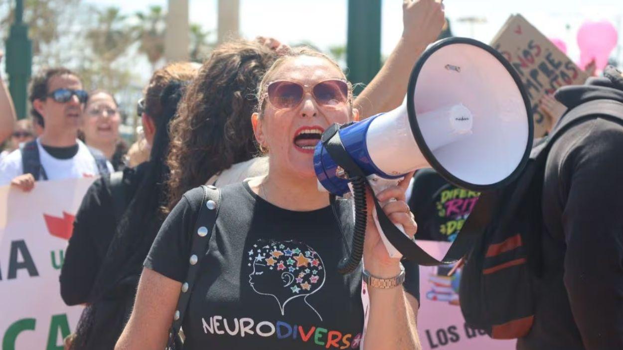 Sandra Bautista en la manifestación del pasado domingo por una educación inclusiva / SER