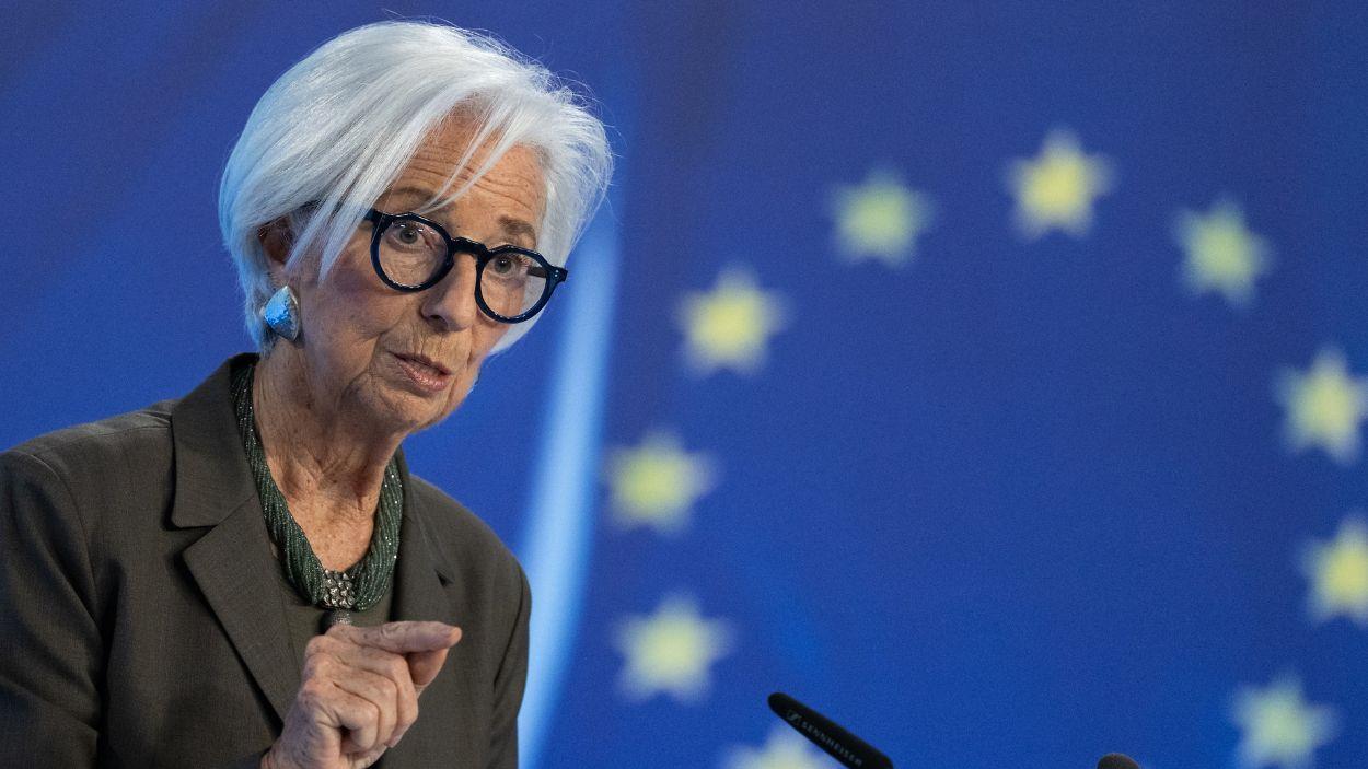 La presidenta del Banco Central Europeo (BCE), Christine Lagarde, durante una comparecencia. EP.