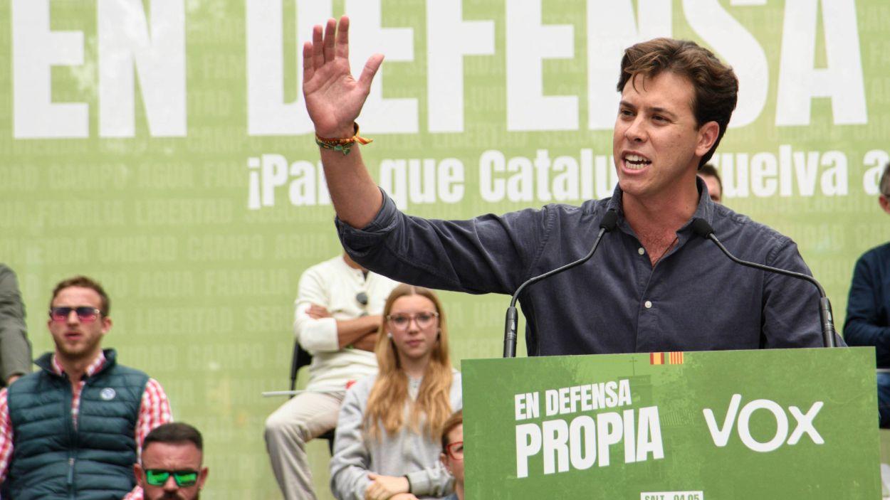 El diputado de Vox Alberto Tarradas en un acto de campaña de VOX, a 4 de mayo de 2024. Alberto Paredes / EP