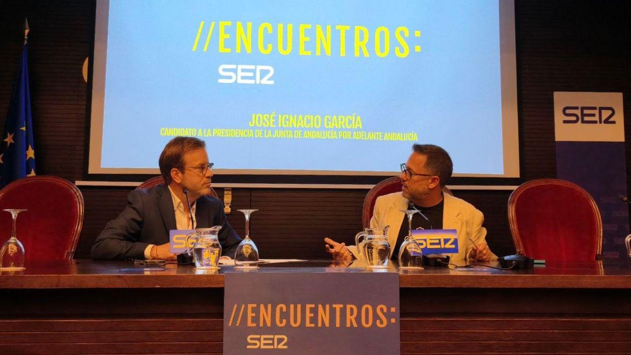El candidato a la presidencia de la Junta por Adelante Andalucía, José Ignacio García, en los Encuentros SER / Adelante Andalucía