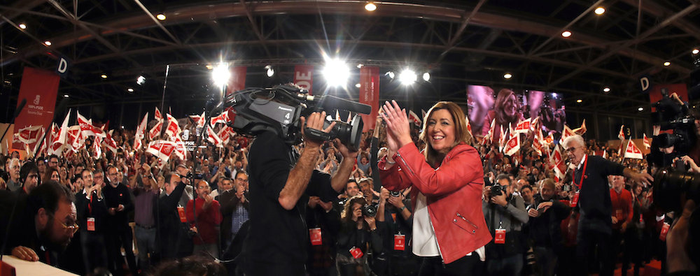 Susana Díaz, en el mitin de presentación de su candidatura a primarias.