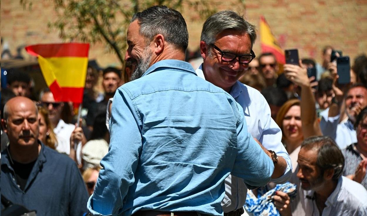Santiago Abascal y Manuel Gavira en Jaén. EP
