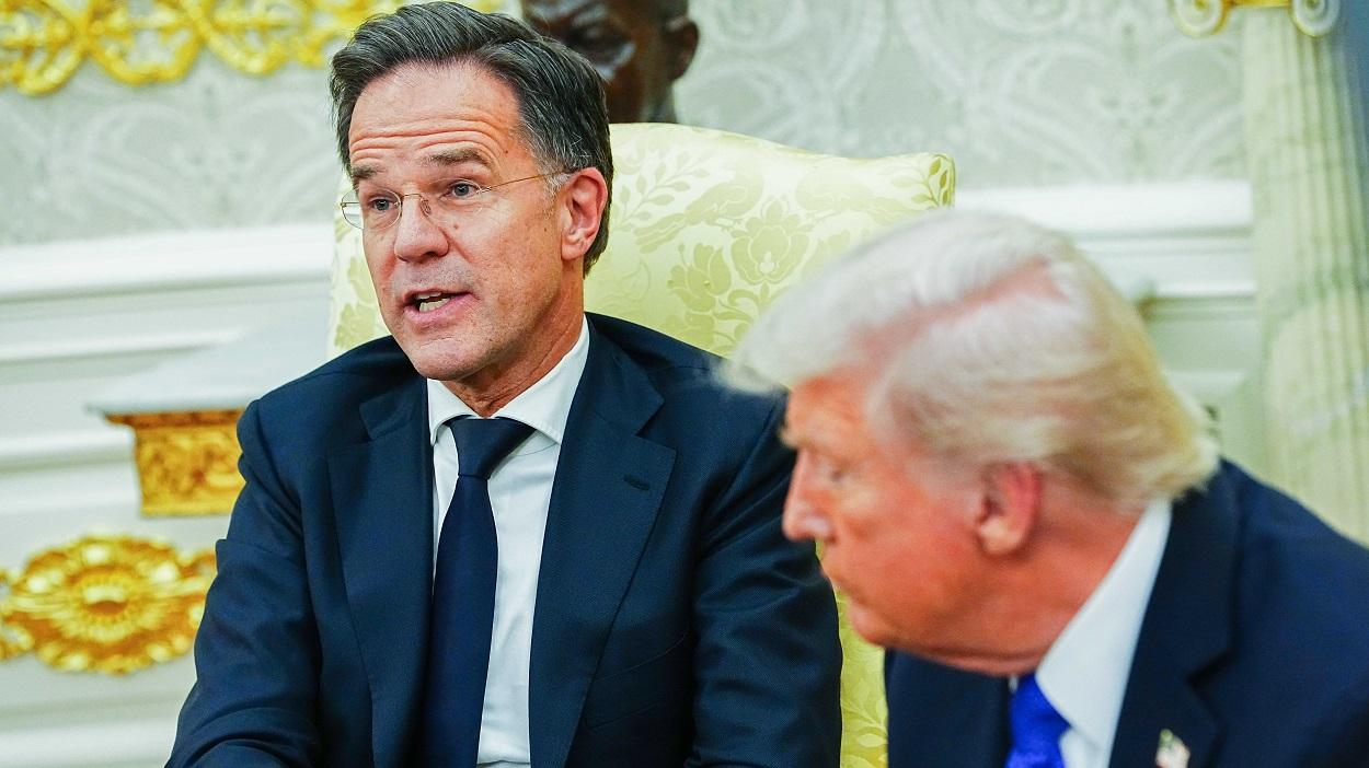 El secretario general de la OTAN, Mark Rutte, y el presidente de los Estados Unidos, Donald Trump. EP
