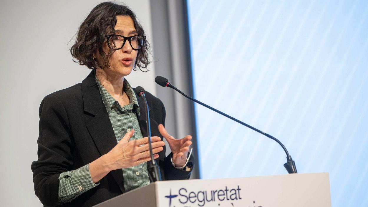 La consellera de Interior, Núria Parlon, durante la presentación de los resultados del Plan de Choque contra la Multirreincidencia, a 24 de abril de 2026, en Barcelona. Lorena Sopêna / EP