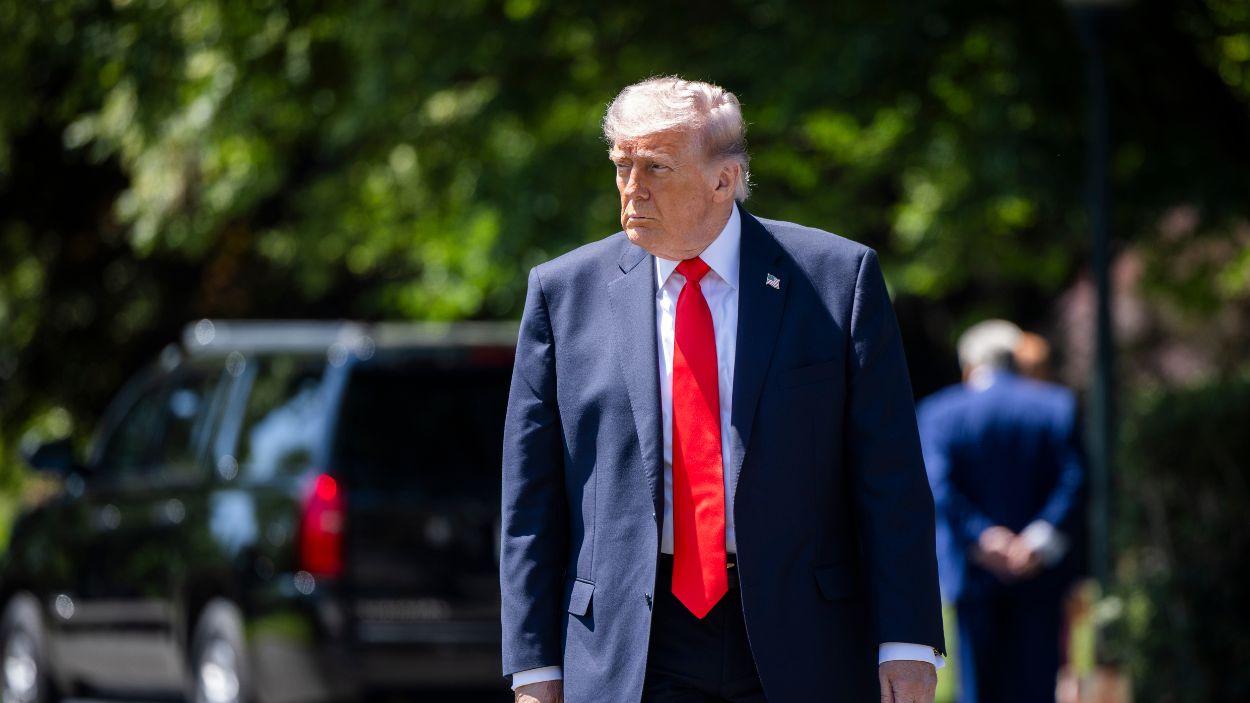 El presidente de Estados Unidos, Donald Trump, en las inmediaciones de la Casa Blanca, en Washington D.C. EP.