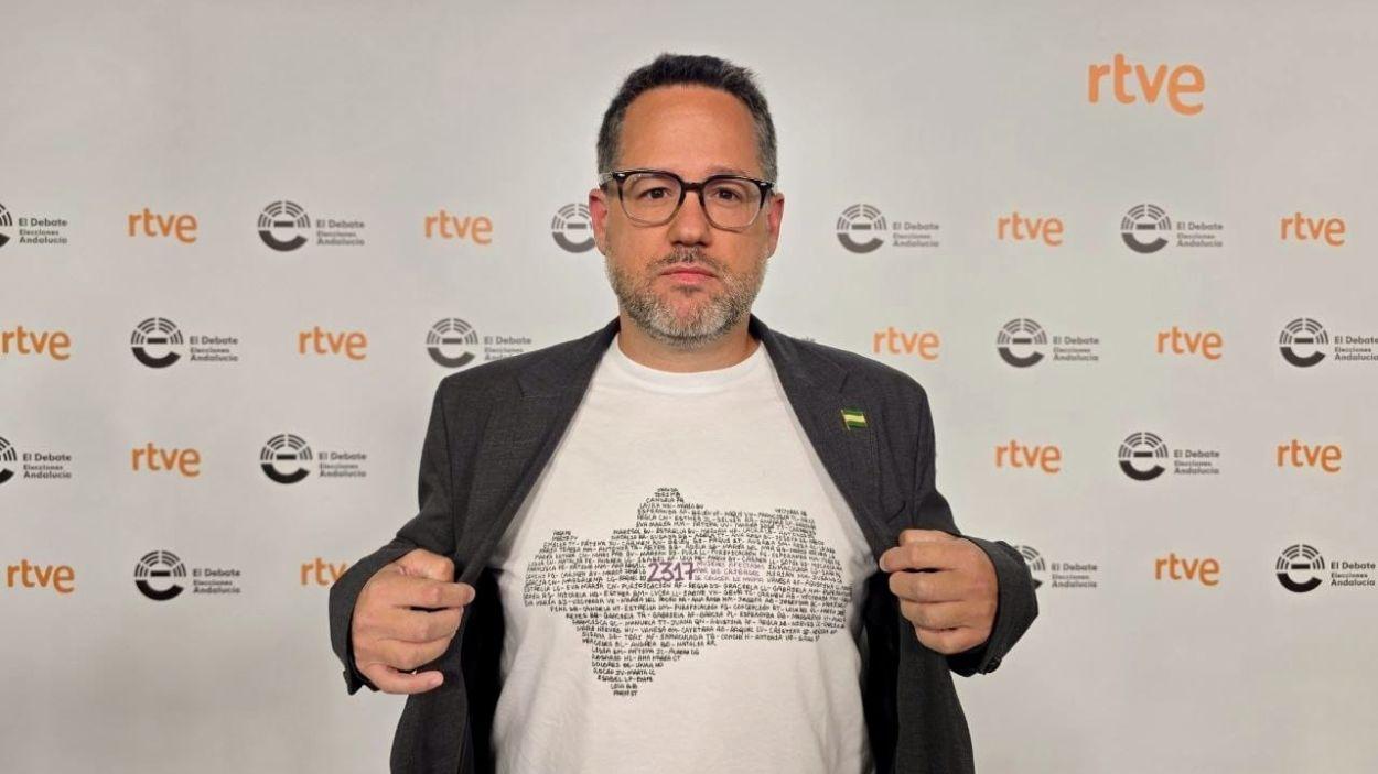 José Ignacio García, candidato de Adelante Andalucía a la Presidencia de la Junta en el debate de RTVE