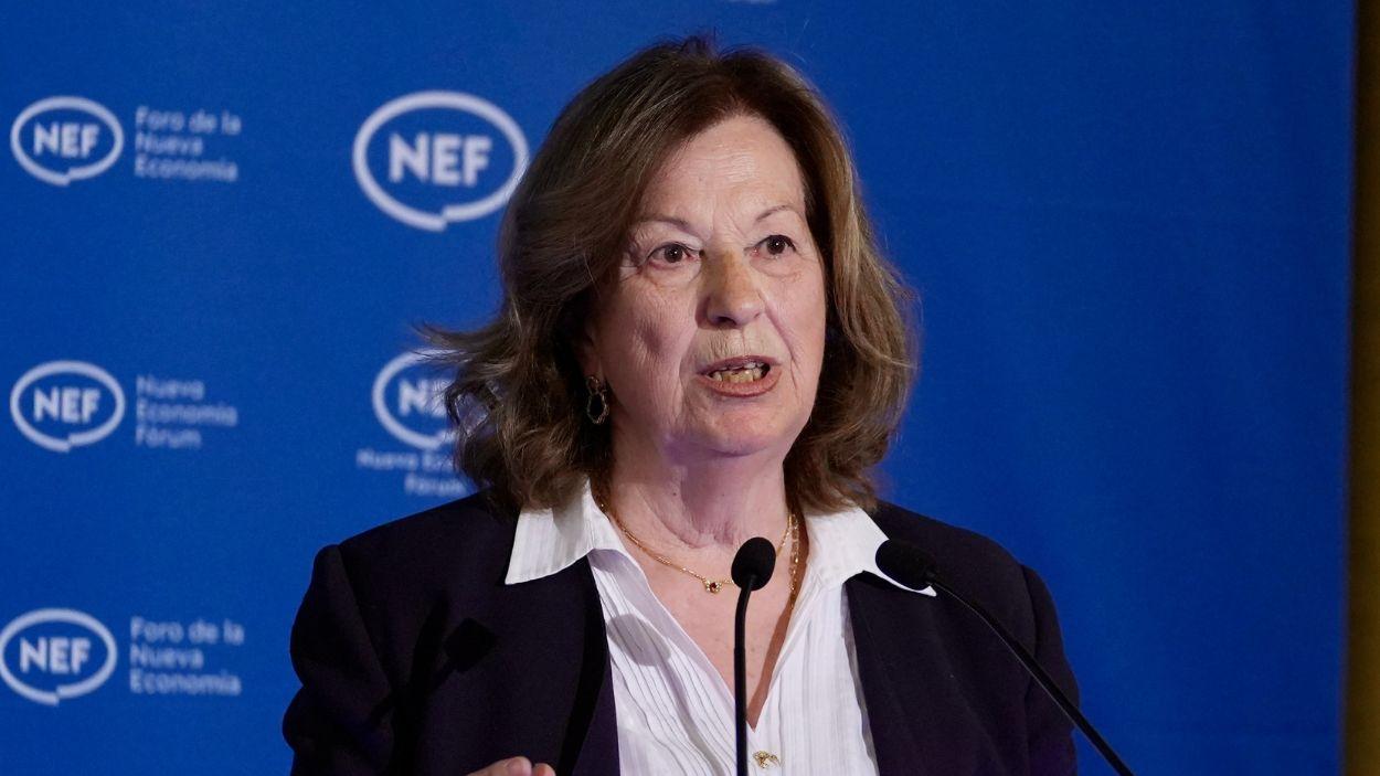 La exdiputada socialista Carmen Romero en un desayuno informativo. EP
