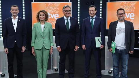 El primer debate por las elecciones andaluzas crece en TVE: la cita gana 6 puntos al de 2022
