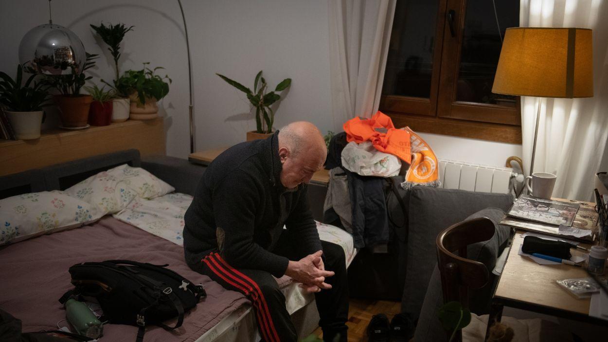 Mariano, durante su cuarto intento de desahucio. EP.