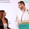 La portavoz de Vox en el Parlament balear, Manuela Cañada, y el portavoz del PP en el Parlament balear, Sebastià Sagreras. EP.