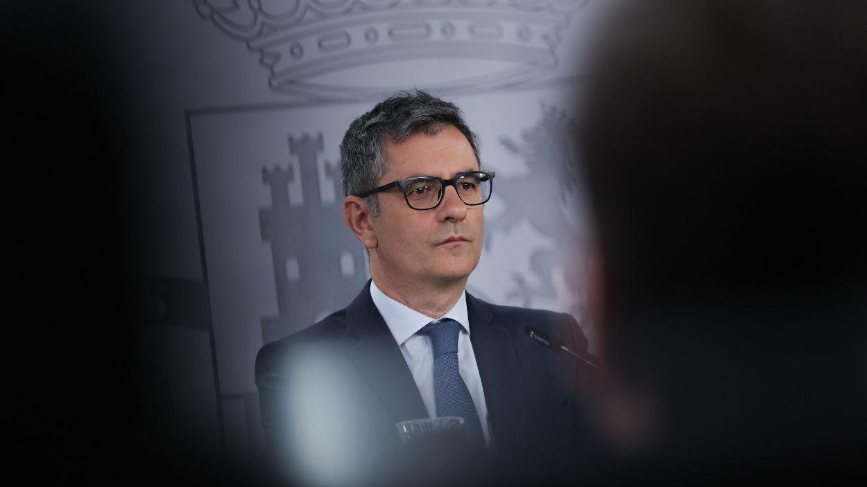 El ministro de la Presidencia, Justicia y Relaciones con las Cortes, Félix Bolaños. EP.
