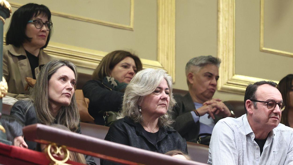 Víctimas de la DANA de Valencia durante un pleno en el Congreso de los Diputados. EP.
