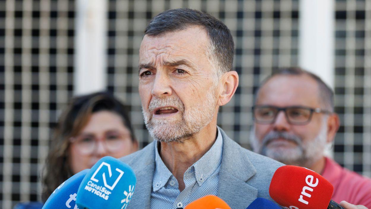 El candidato de Por Andalucía a la Presidencia de la Junta, Antonio Maíllo, durante una atención a medios / Archivo EP