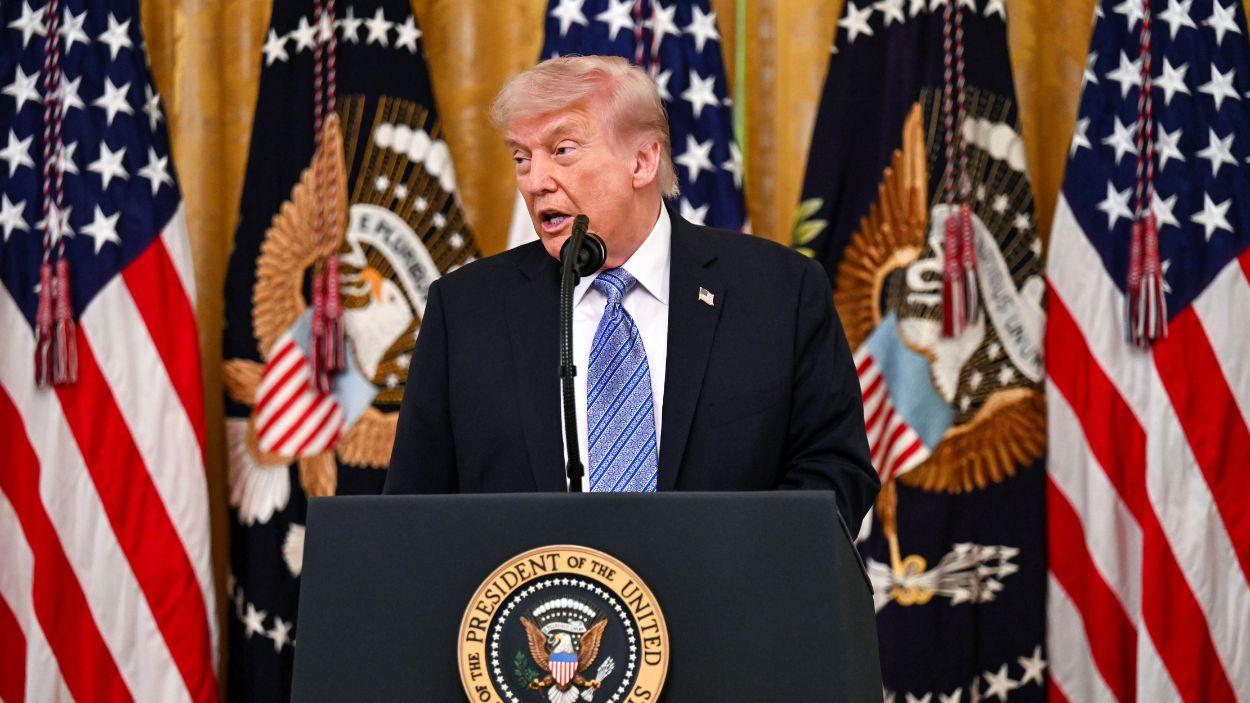 El presidente de Estados Unidos, Donald Trump, durante una comparecencia en la Casa Blanca. EP. 