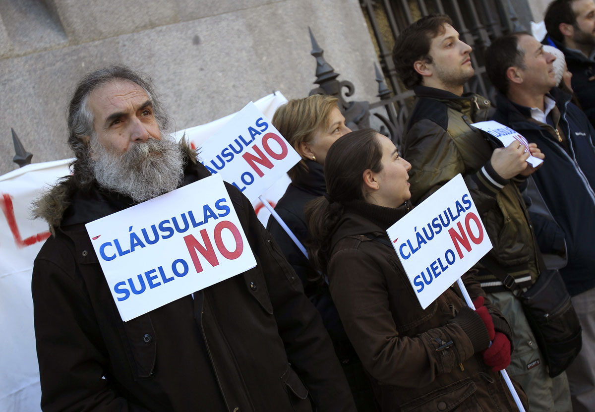 En la imagen, concentración de la plataforma de afectados por las cláusulas suelo