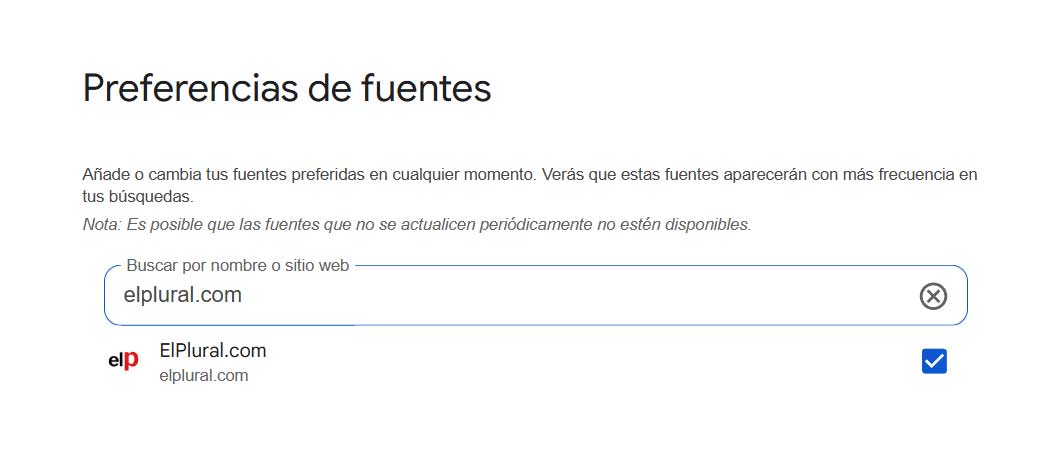 Añade ElPlural como fuente preferida en Google