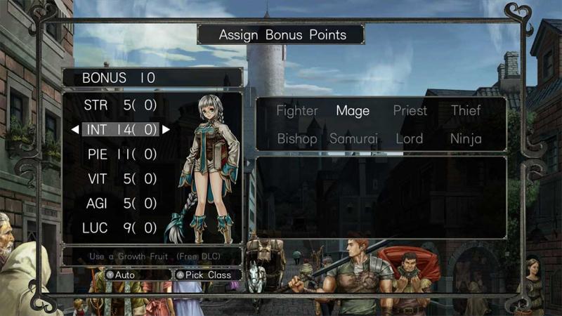 Creación de personaje en Wizardry