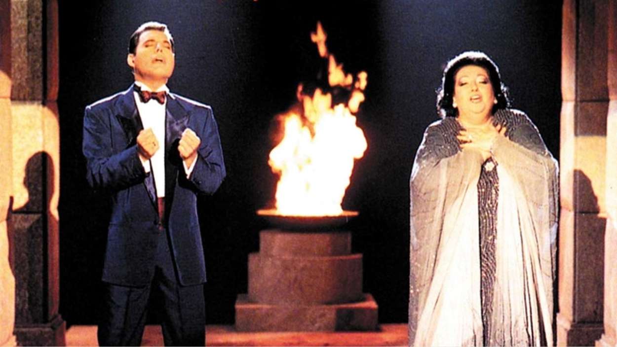 Imagen de archivo de Freddie Mercury y Montserrat Caballé interpretando la canción 'Barcelona'
