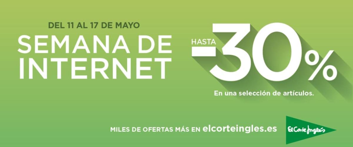 El Corte Inglés ofrece descuentos exclusivos de hasta el 30% en web y app durante la “Semana de Internet”. EL CORTE INGLÉS