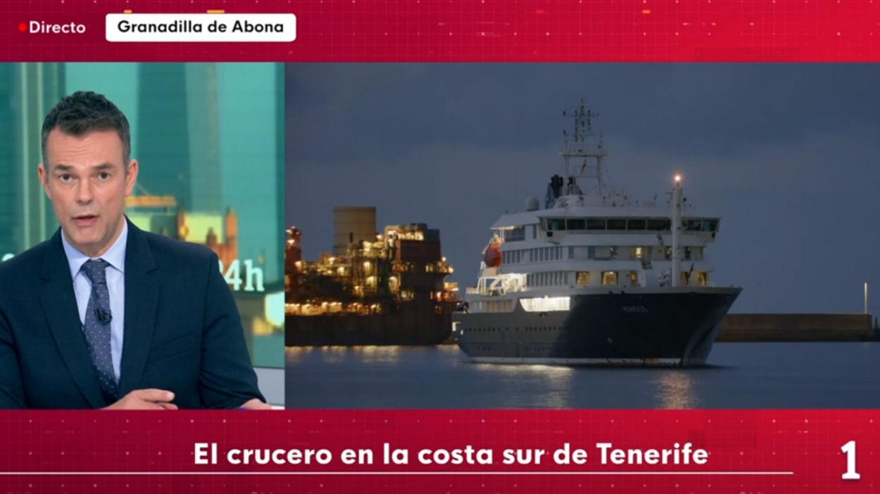 Igor Gómez en el especial informativo de la llegada del MV Hondius a Canarias (RTVE)