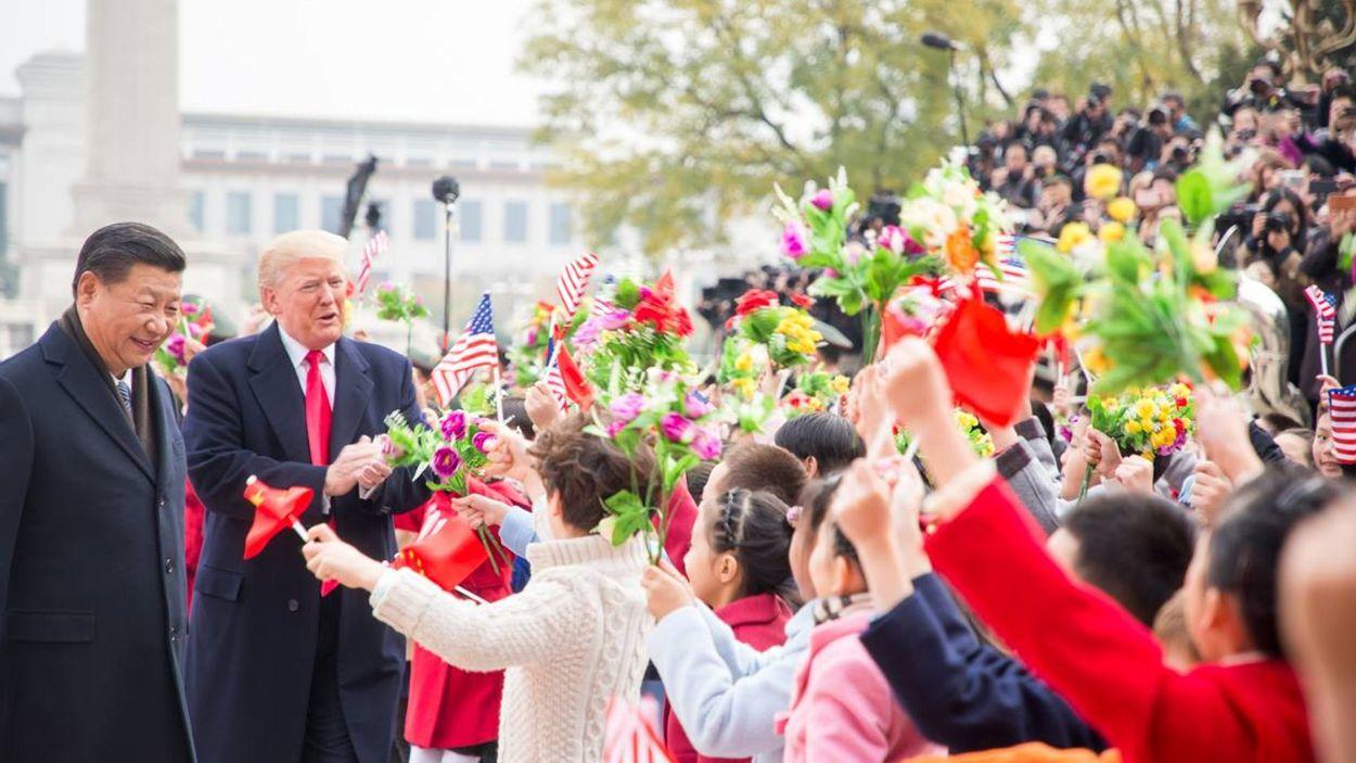  Recibimiento de Donald Trump en Pekin durante su visita a China en 2017. EP/Archivo.