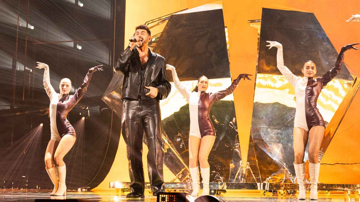 La actuación de Israel en la primera semifinal de Eurovisión 2026 (Corinne Cumming/EBU)