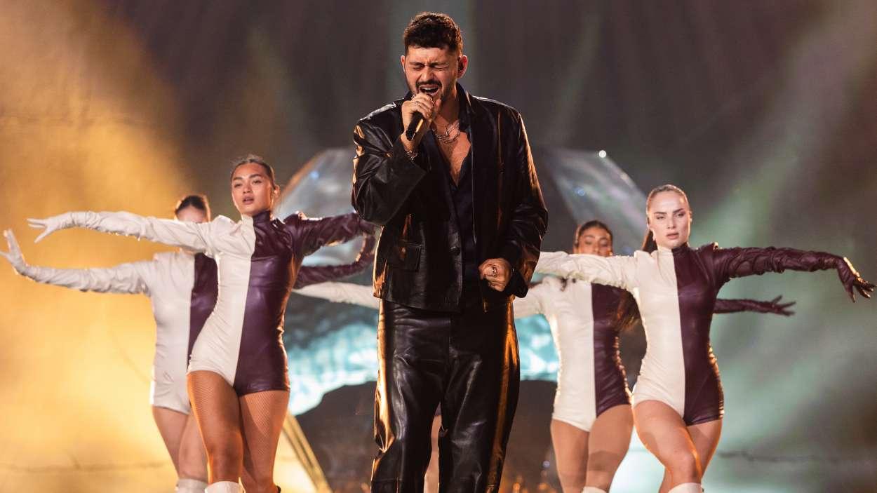 Imagen de la actuación de Israel en Eurovisión 2026 (Corinne Cumming/EBU)