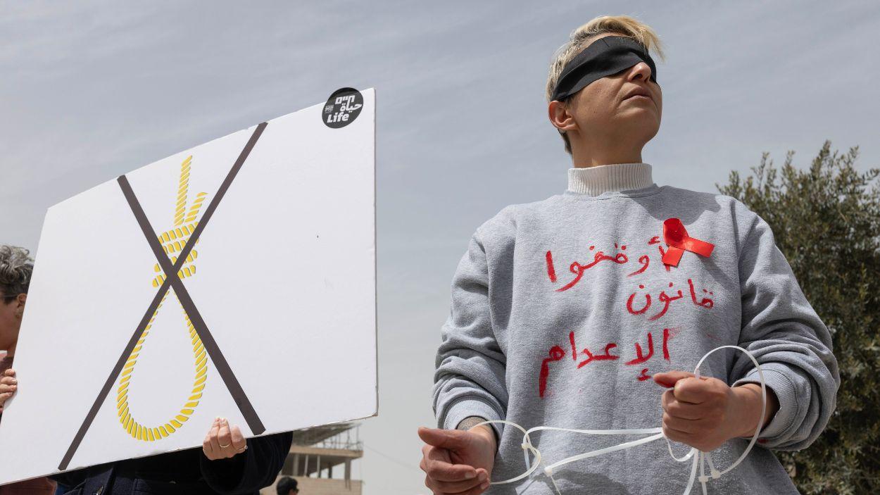 Manifestación contra la pena de muerte aprobada por Israel en Cisjordania (Palestina). ArchivoEP Manifestación contra la pena de muerte aprobada por Israel en Cisjordania (Palestina). ArchivoEP