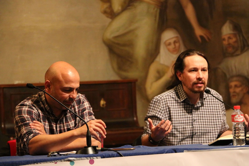 José García Molina, líder de Podemos Castilla-La Mancha, con Pablo Iglesias.