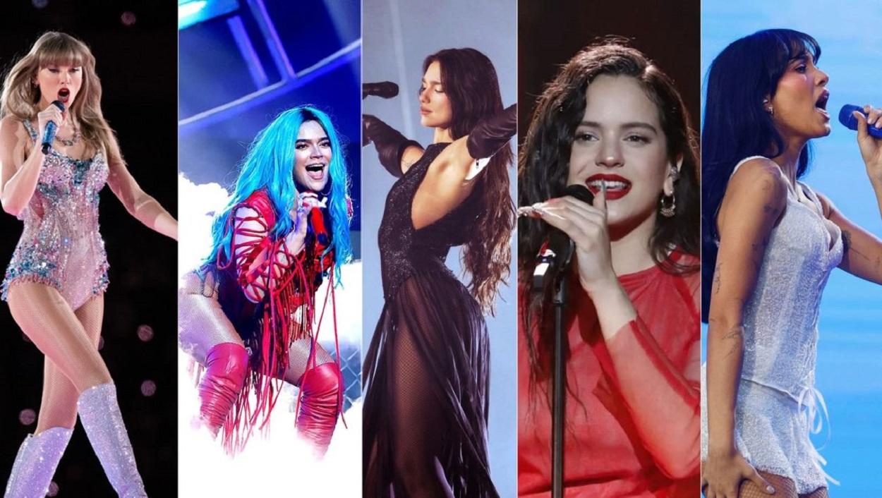 Taylor Swift, Karol G, Dua Lipa, Rosalía y Aitana. Servimedia