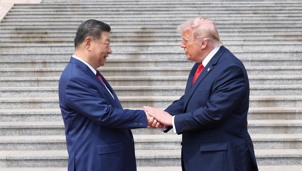 Xi Jinping recibe a Donald Trump en la visita del presidente estadounidense a Pekín. EP