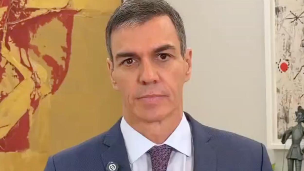 Pedro Sánchez en el vídeo que subió en sus redes sociales sobre Eurovisión