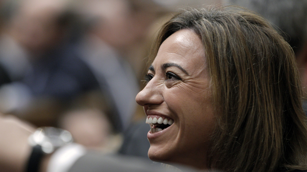 Imagen de archivo de Carme Chacón durante una intervención en la convención de ideas del PSPV-PSOE.