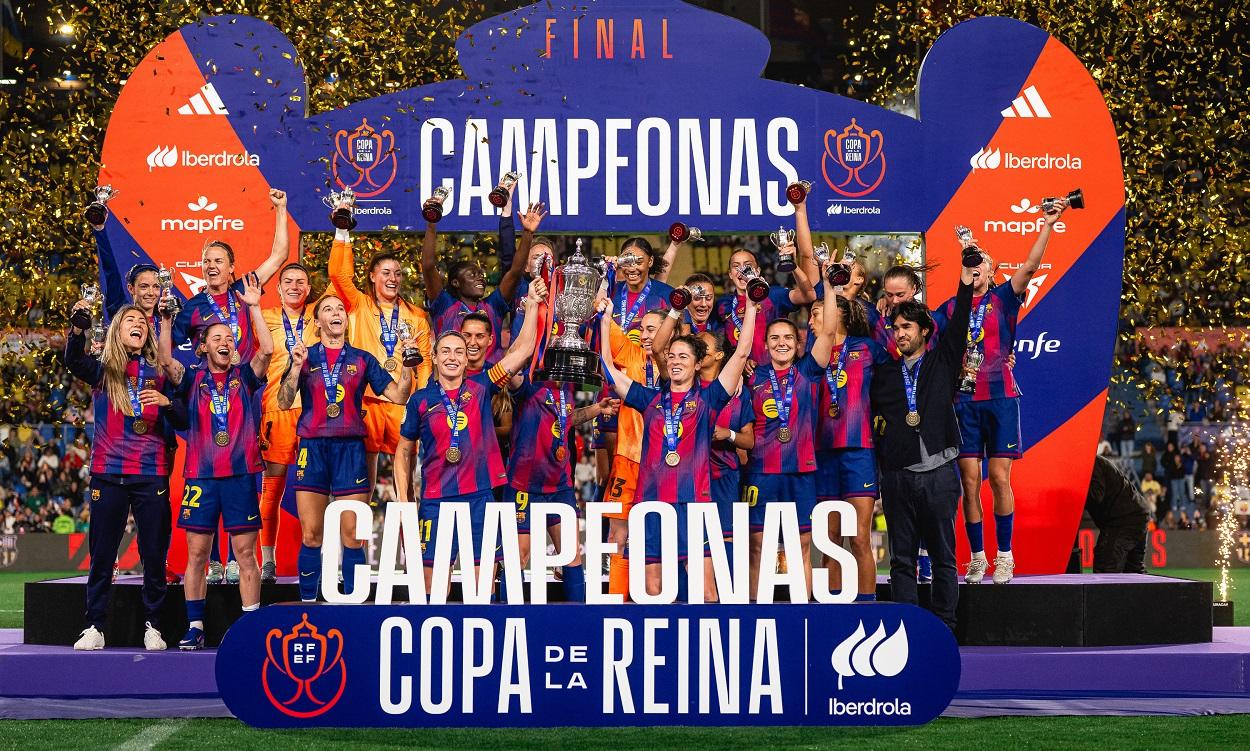 El FC Barcelona femenino, campeón de la Copa de la Reina. EP